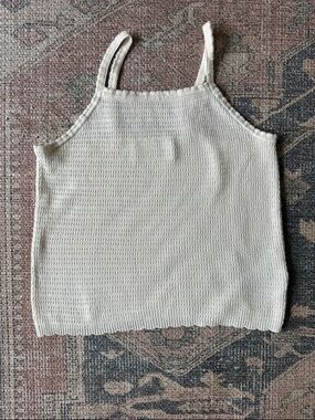 Girls H&M Cream Knit Crochet Tank Top